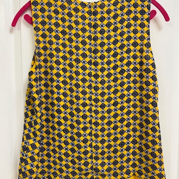 Rose + Olive Sleeveless Yellow Blue Geometric Print Blouse S - Picture 9 of 11